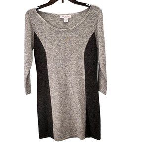 Olivia & Grace Cashmere Sweater Dress size S Gray Charcoal Colorblock Mini